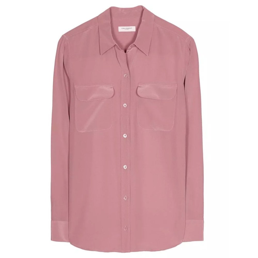 Equipment Slim Signature 100% Silk Shirt/Blouse in Mesa Rose, Sz. S/US 2-4